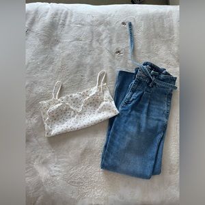 BUNDLE Floral Tank & Hollister Jean Set